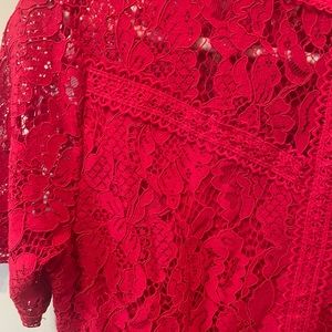Red lace blouse